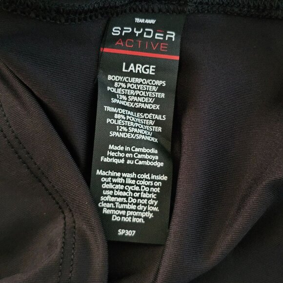 Spyder Active Black Racerback Tank Top Moisture-Wicking 4-Way Stretch Fabric Med - Picture 6 of 11